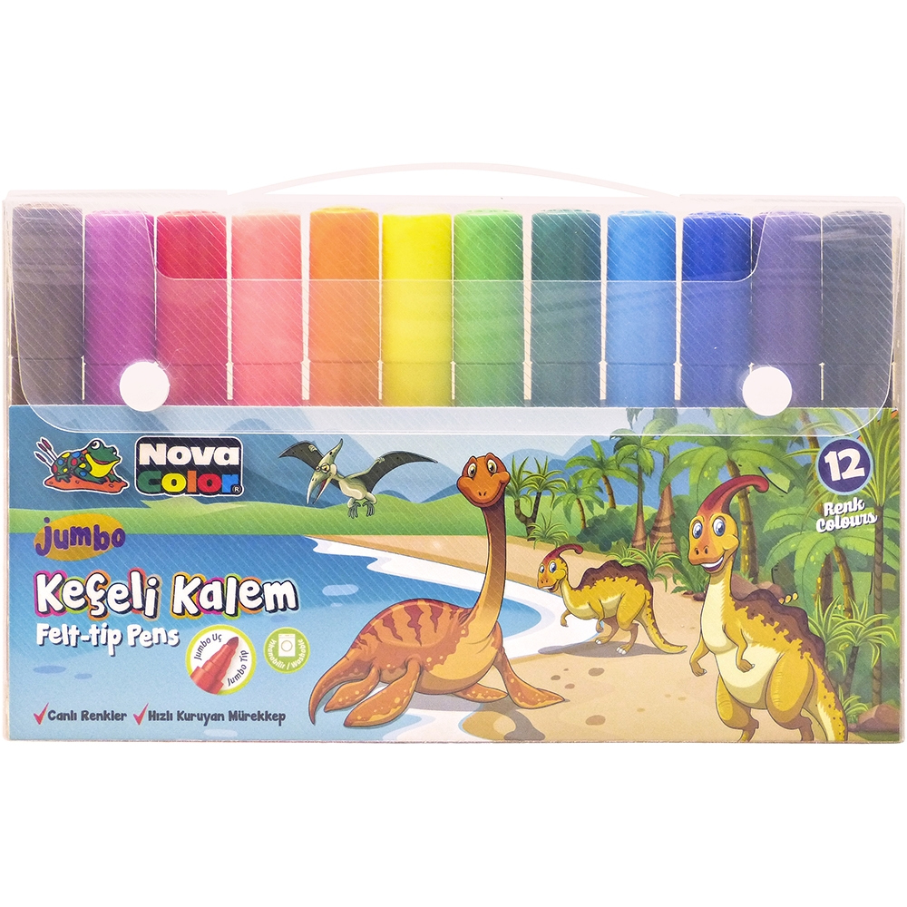 Nova Color Keçeli Kalem 12 Li Jumbo NC-874