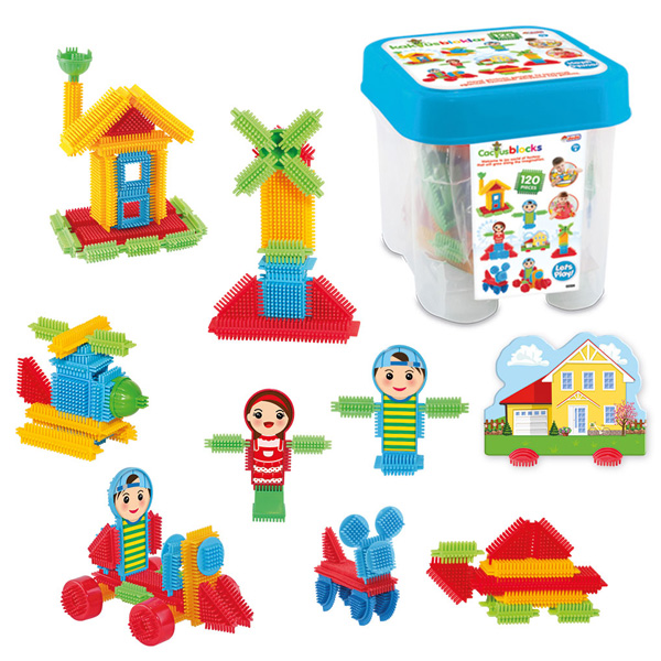 Dede Oyuncak Kaktüs Blok Kova 120 Parça 03324