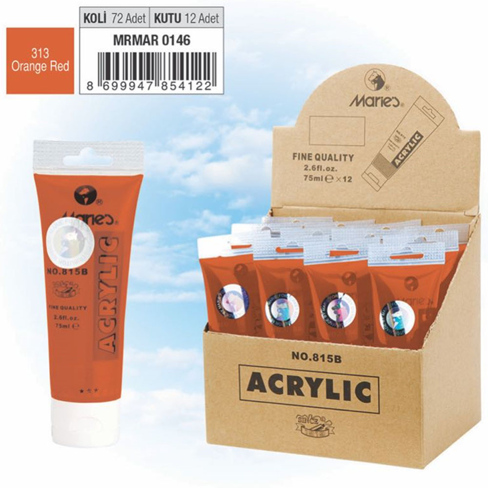 Maries Akrilik Boya 75 ML Orange Red 815-313 