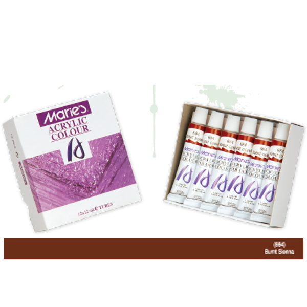 Maries Akrilik Boya 12 ML Burnt Sienn 684
