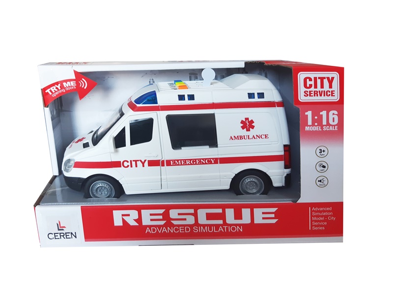 Ctoy Oyuncak Işıklı Ve Sesli Sürtmeli Polis Minibüsü 1:16