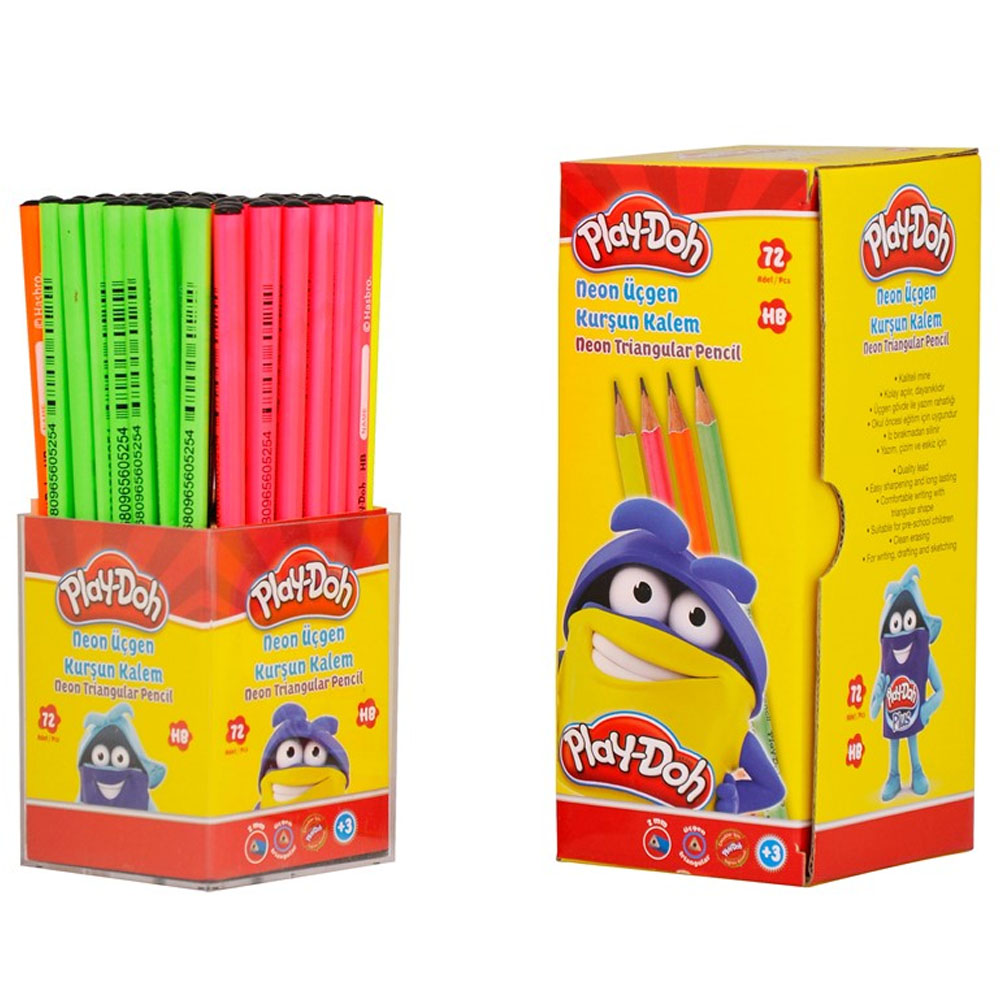 Play-Doh Kurşun Kalem Neon Üçgen 72 Lİ Stand PLAY-KK011