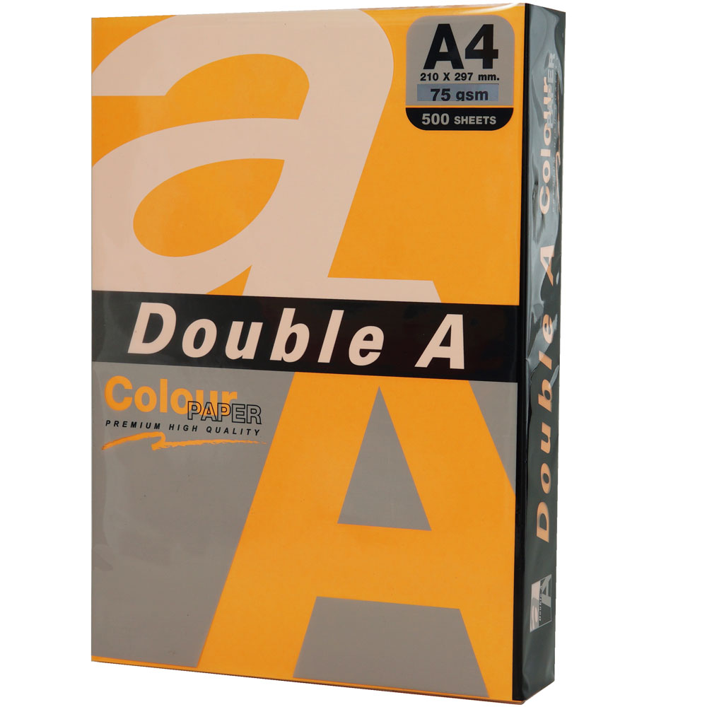 Double A Renkli Fotokopi Kağıdı 500 LÜ A4 75 GR Fosforlu Turuncu