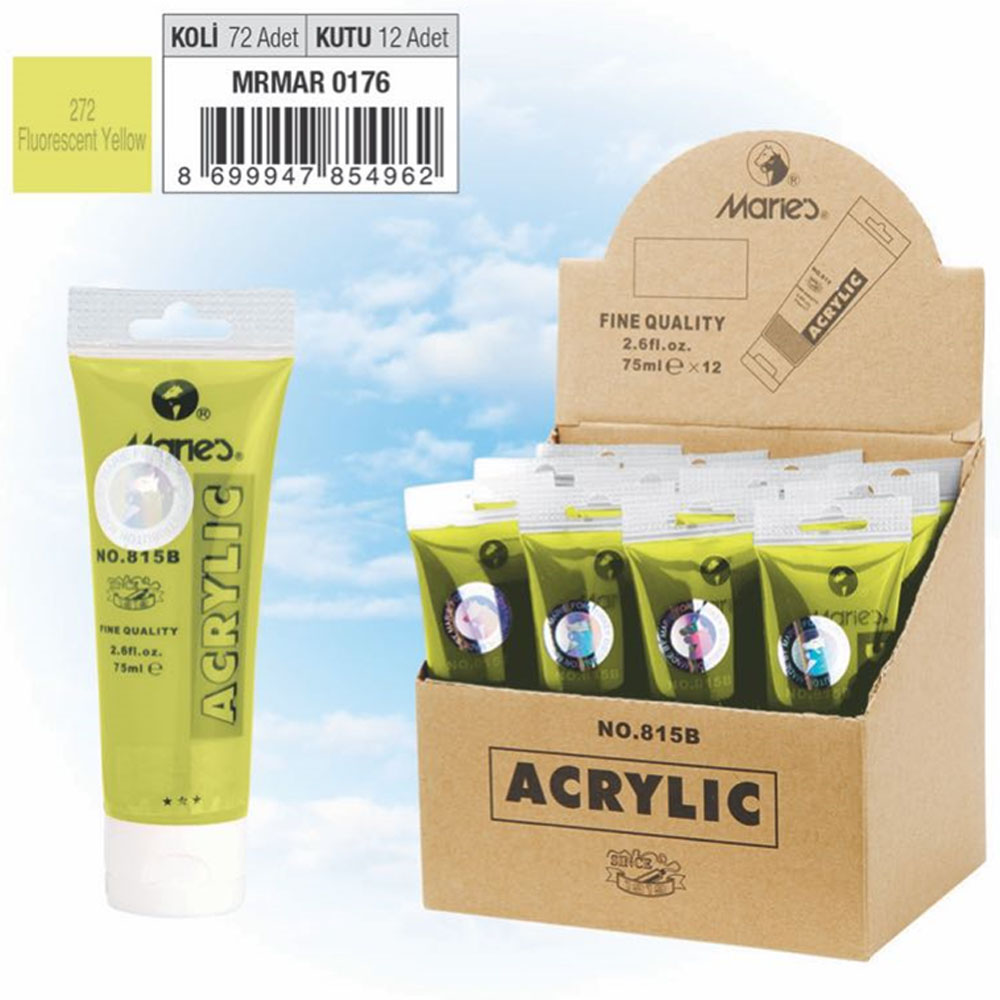 Maries Akrilik Boya 75 ML Fluorescent Sarı 815-272 