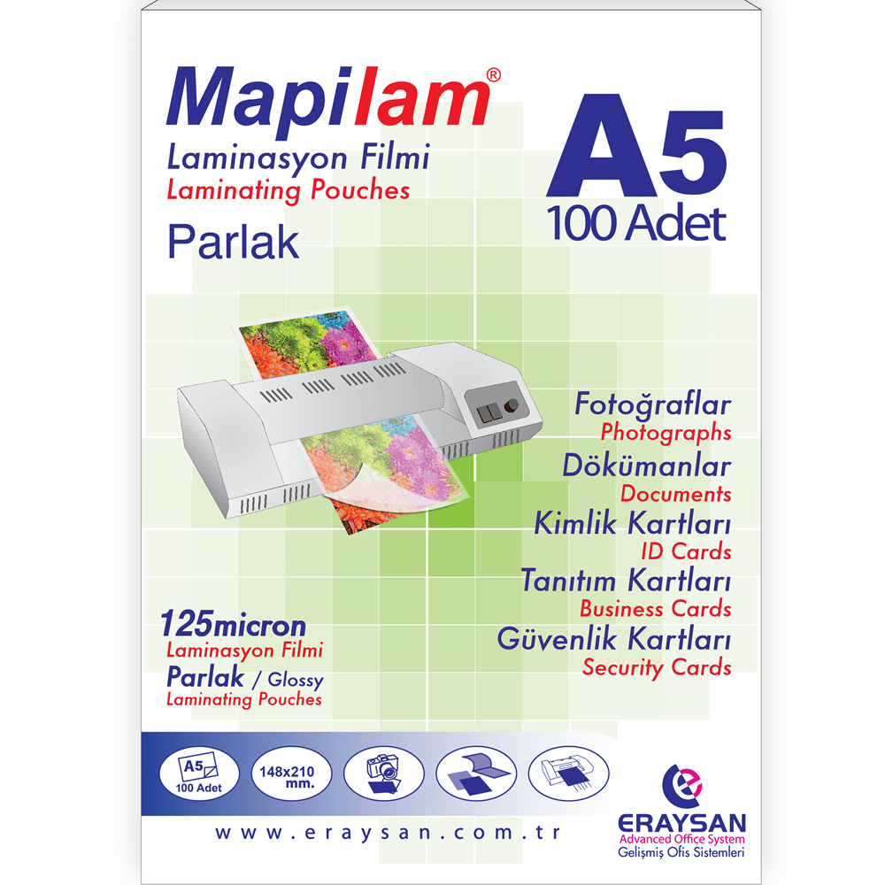 Mapi Laminasyon Filmi Sıcak Parlak A5 125 MIC 102 12 05