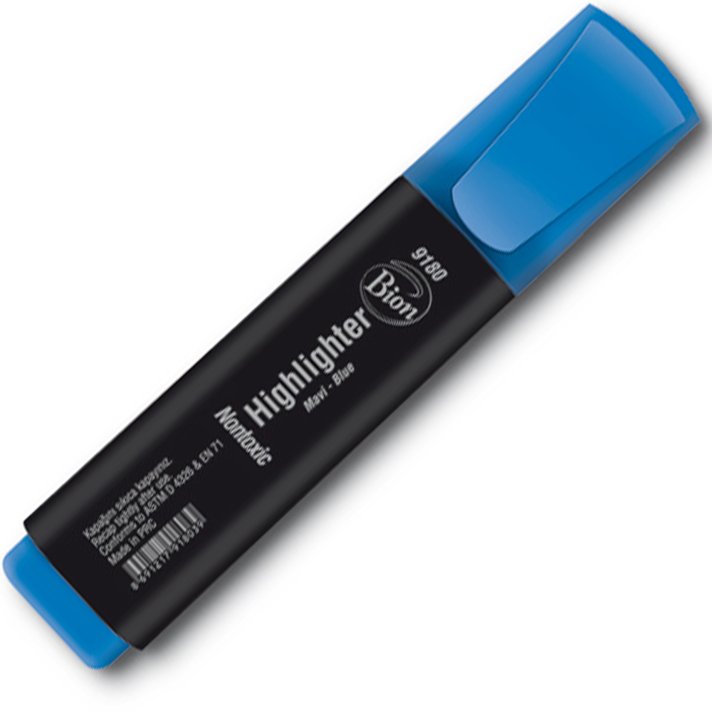 Bion Fosforlu Kalem Mavi 9180