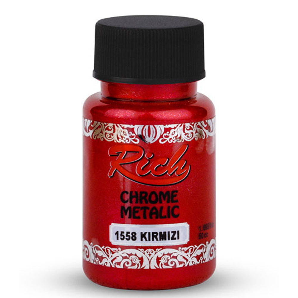 Rich Akrilik Boya Chrome Metalik 50 CC Kırmızı 1558