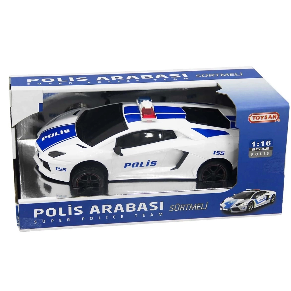 Toysan Oyuncak Sürtmeli Polis Arabası 1:16 Police Car
