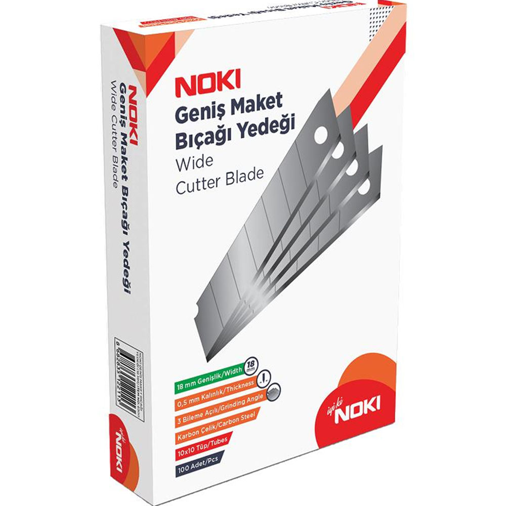 Noki Geniş Maket Bıçağı Yedeği 18 MM