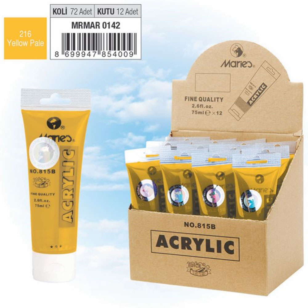 Maries Akrilik Boya 75 ML Sarı Pale 815-216 