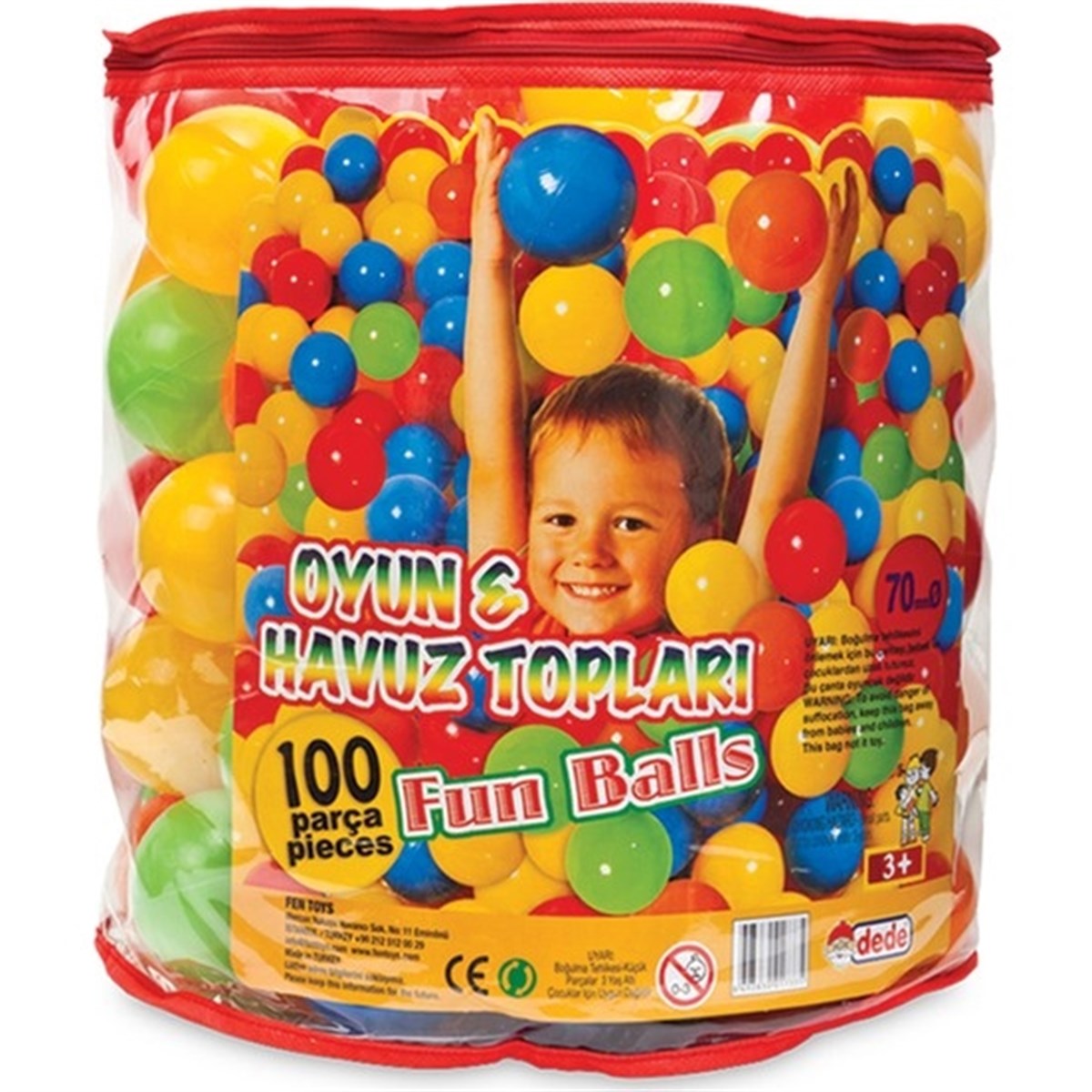 Dede Oyuncak Oyun Ve Havuz Topu 7 Cm. 100 Parça 01733