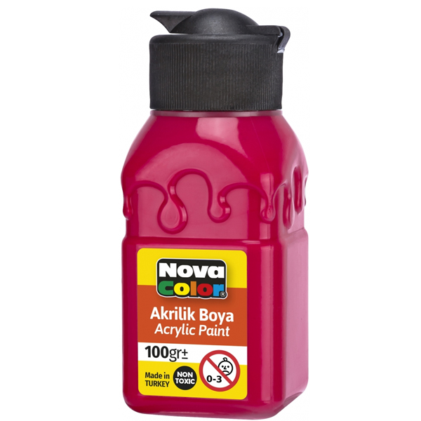 Nova Color Akrilik Boya Şişe 100 CC Kırmızı Nc-2011