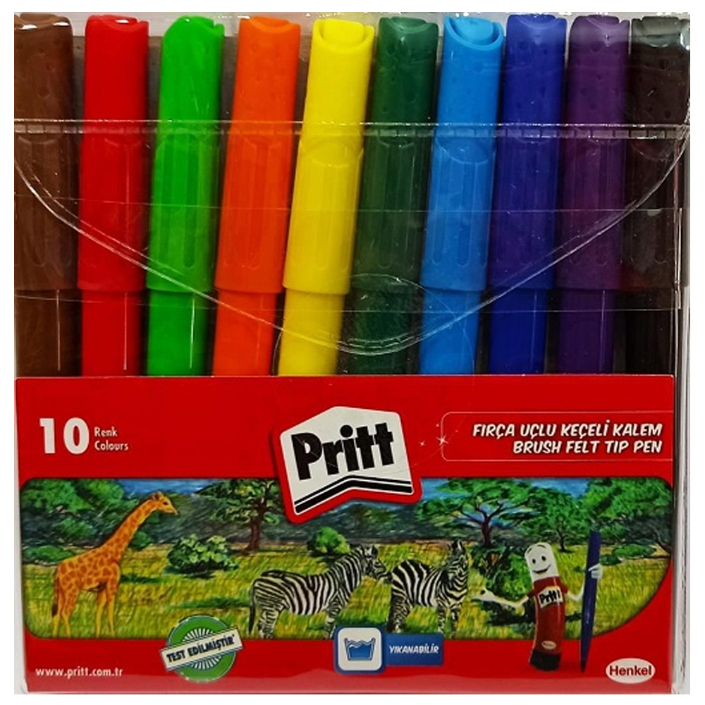 Pritt Keçeli Boya Kalemi Fırça Uçlu 10 Renk 2636377