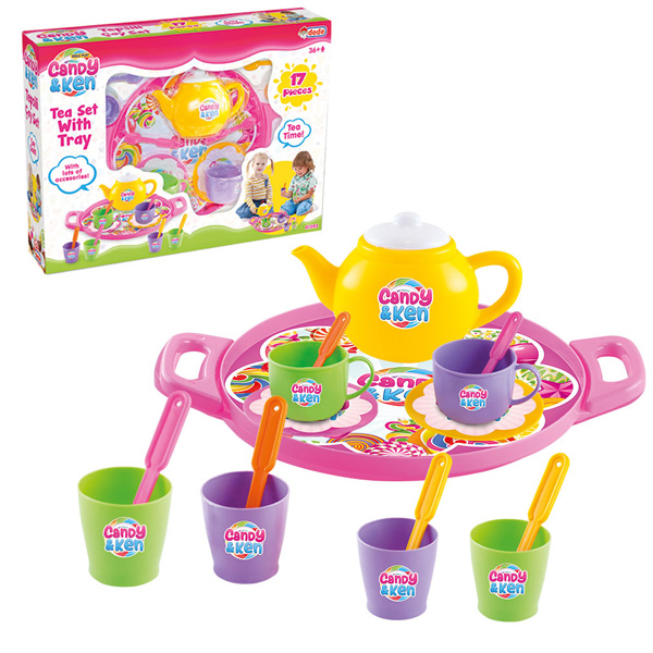 Dede Oyuncak Candy & Ken Tepsili Çay Seti 01593
