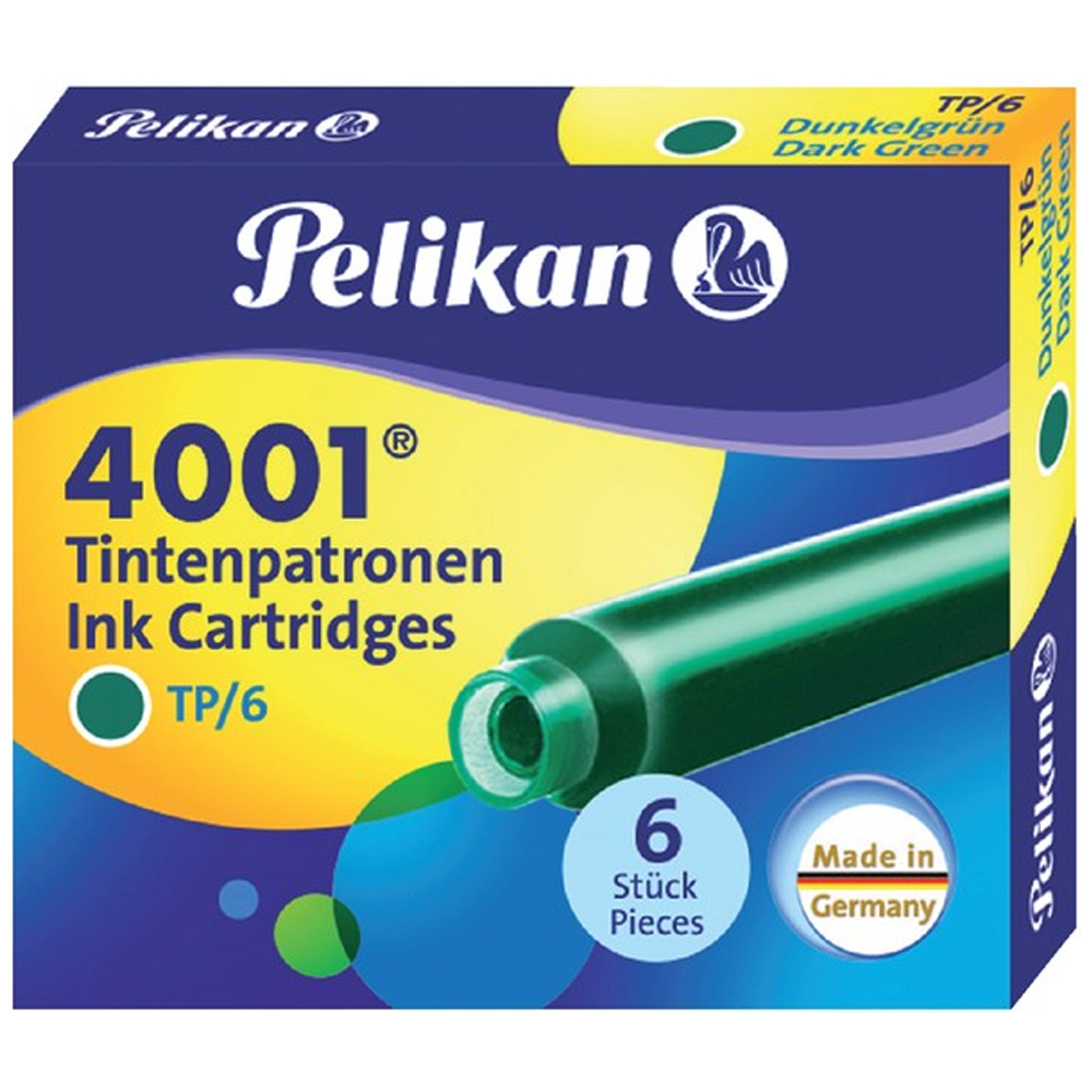 Pelikan Dolma Kalem Kartuşu Küçük Koyu Yeşil 6 LI 4001