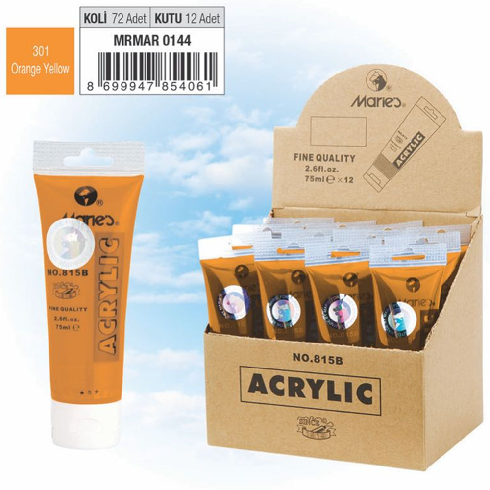 Maries Akrilik Boya 75 ML Orange Sarı 815-301 