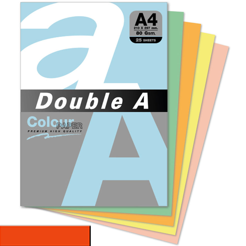 Double A Renkli Fotokopi Kağıdı 25 Lİ A4 80 GR Safran