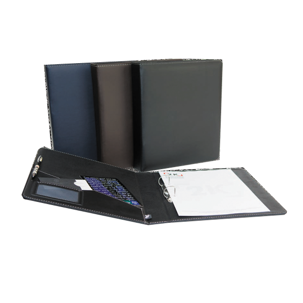 2K Sunum Klasörü 2 Halkalı Suni Deri 40 MM A4 Siyah 534K