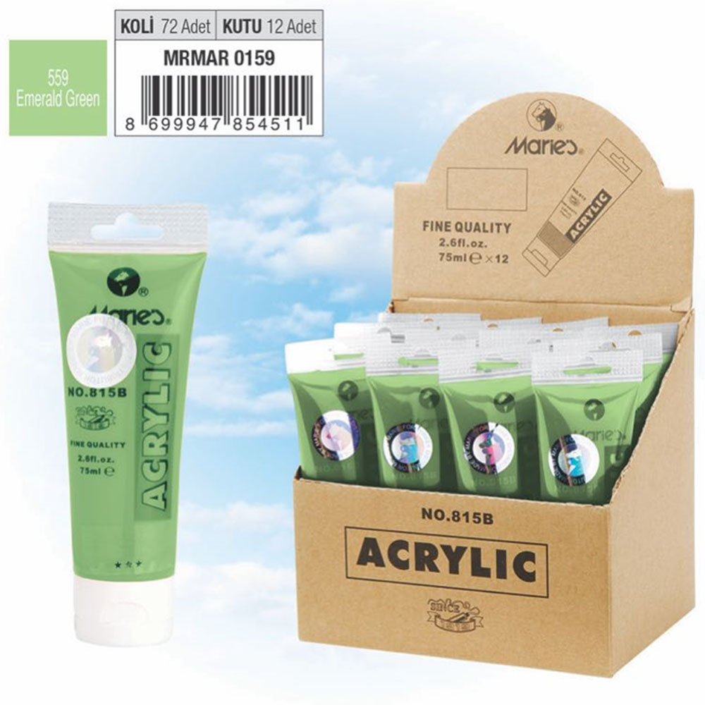 Maries Akrilik Boya 75 ML Emerald Yeşil 815-559 