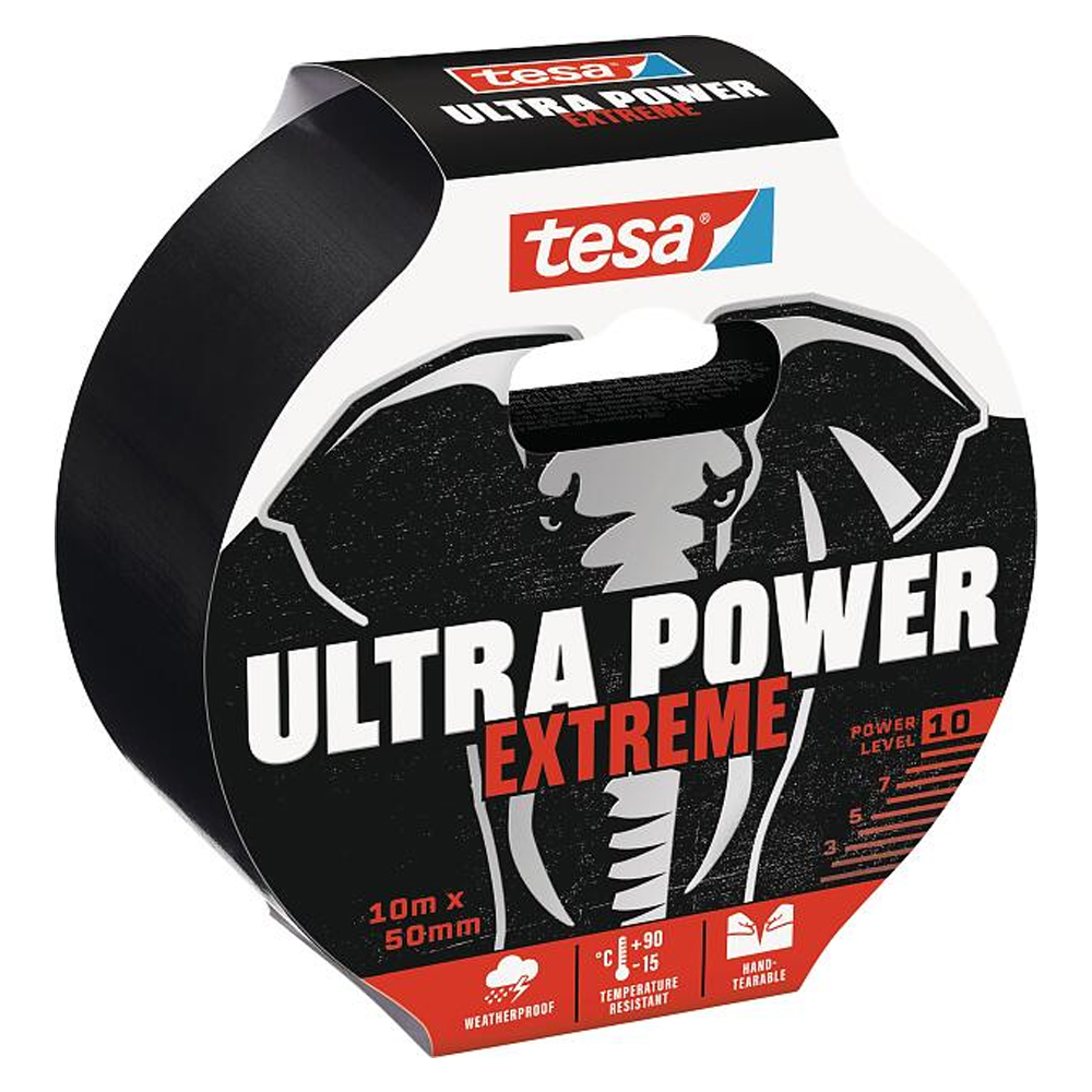 Tesa Ultimate Power Extra Güçlü Duct Tamir Bandı Siyah 10m x 50mm