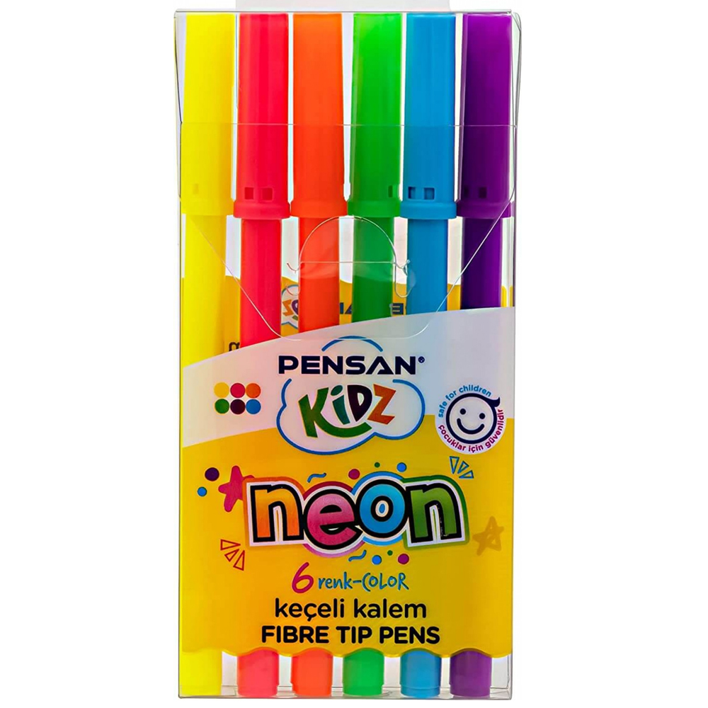 Pensan Kidz Keçeli Kalem 6 Renk Neon 24 Paket 