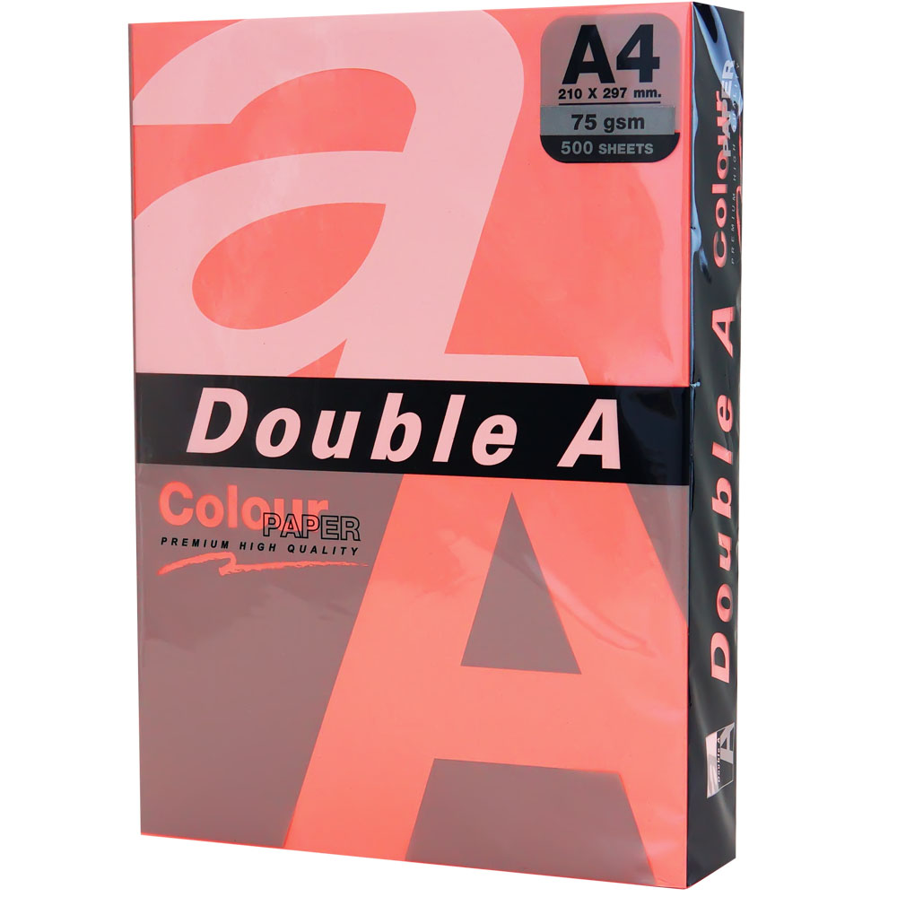 Double A Renkli Fotokopi Kağıdı 500 LÜ A4 75 GR Fosforlu Punch
