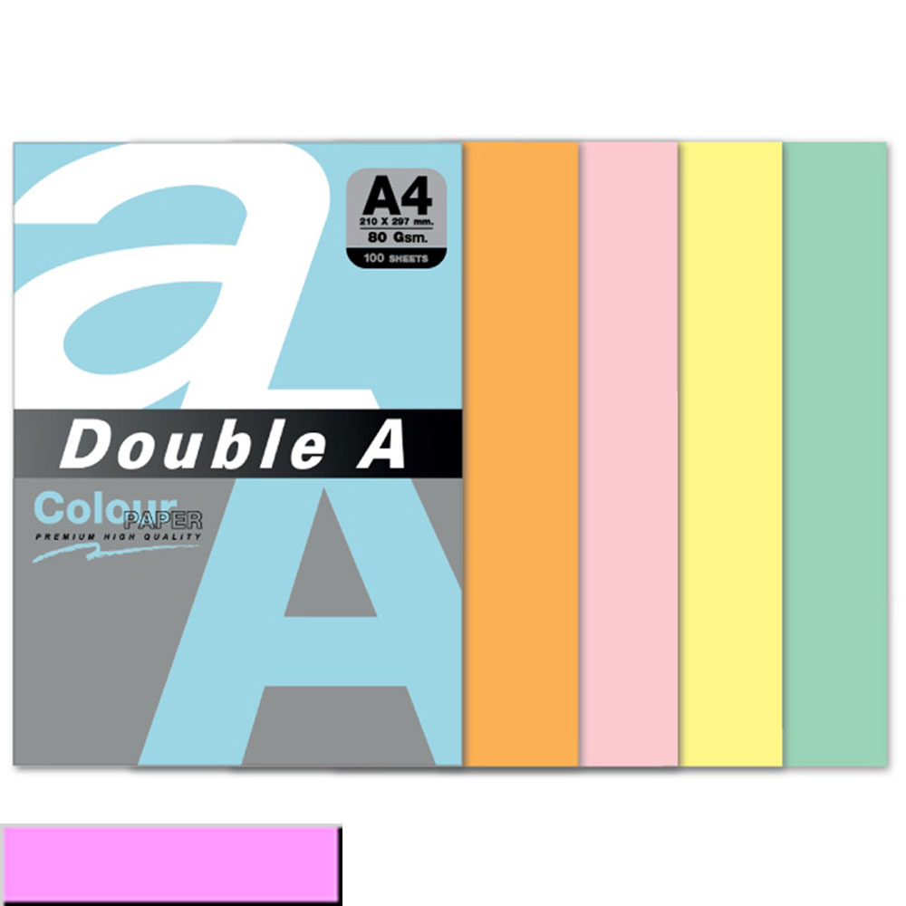 Double A Renkli Fotokopi Kağıdı 100 LÜ A4 80 GR Pastel Flamingo
